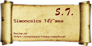 Simoncsics Tímea névjegykártya
