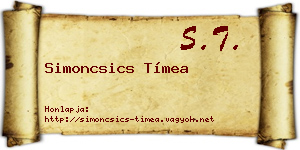 Simoncsics Tímea névjegykártya