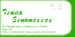timea simoncsics business card