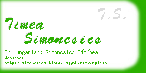 timea simoncsics business card